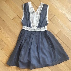 Sandro Romance Lace Trim Mini Dress